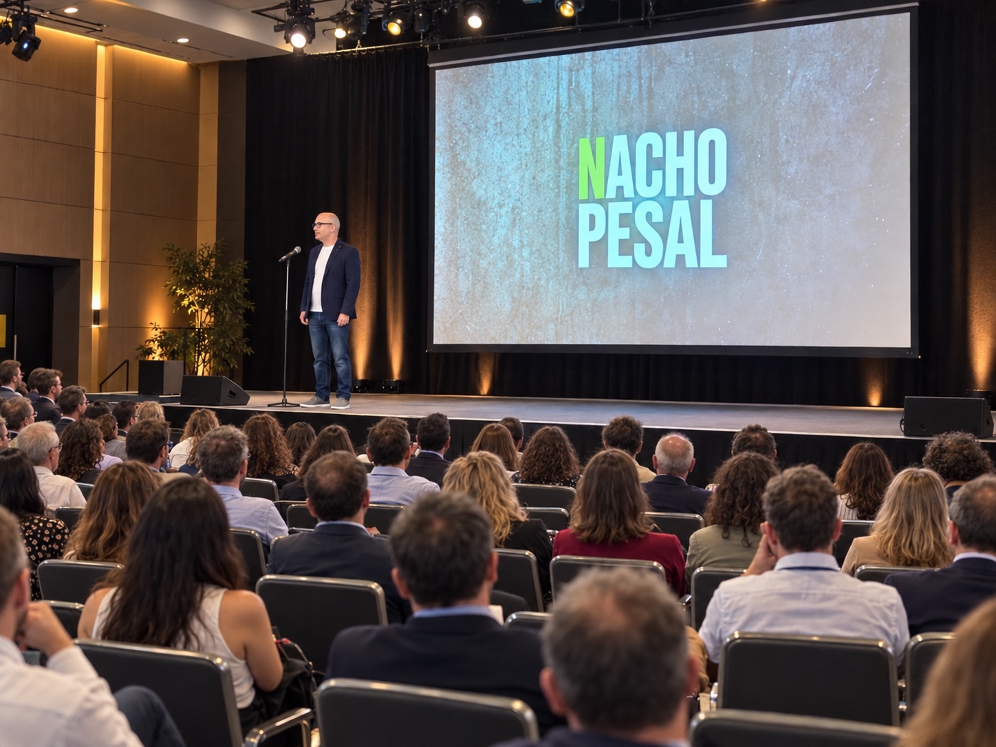 NachoPesal en escenario frente a una audiencia
